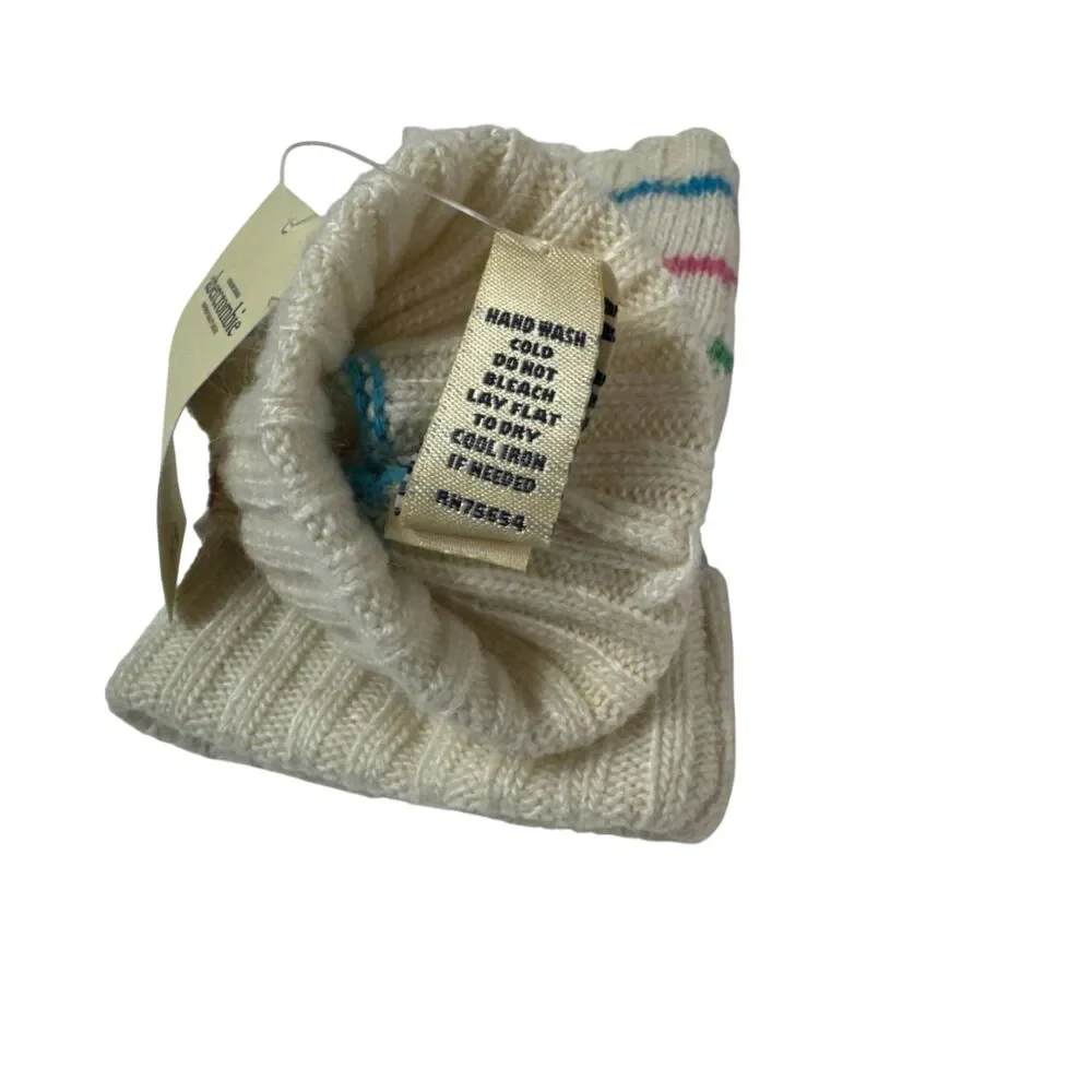 NWT Abercrombie Girls Stripe Knit Fingerless‎ Gloves Mittens Cozy Soft VTG Y2k
